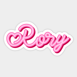 Rory name pink heart Sticker
